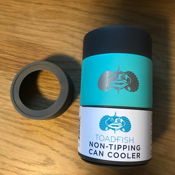 TOADFISH Non-Tipping Can Cooler. Silicone Metal. Gray / Green. New NWT. - Picture 13 of 16